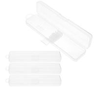 Cabilock Straw, 4pcs Travel Glass Straw Carrying Case, Transparent Drinking Straw Storage Box, PP Material, 8.25X1.97X1.18 inches, 0.342 lbs, 4 units/count