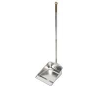 Cabilock Sturdy Iron Dustpan and Slightly Raised Base with Rounded Folded Edges with Long Handle for Efficient Collection of Pet Hair and Powder , Space-Saving Design for Daily Use
