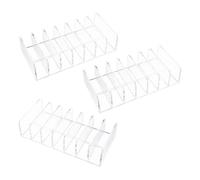 Cabilock Stylish Modern Display Stand 3pcs Acrylic 7 Slot Organizer Rack with Dividers for Board Game Accessories and Bills Suitable for Entryway and Office Use