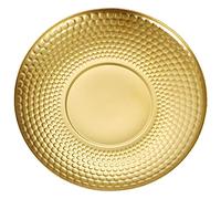 Cabilock Stylish Stainless Steel Fruit Serving Tray Platter for Outdoor Camping Dining Lightweight Round Dish with Pattern for Fruits Desserts