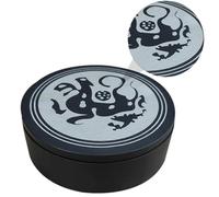 Cabilock Sumi Drawing Inkstone Round Inkstone with Lid for Chinese Brush Calligraphy Beginners Featuring Four Treasures Ink Pool