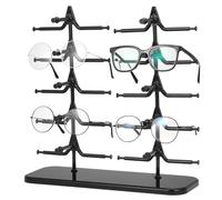 Cabilock Sunglasses Display Stand, Black ABS Glasses Holder Organiser Rack for Multiple Pairs, Desktop Eyewear Storage Display for Sunglasses and Eyeglasses, 37 x 34 x 13.5 cm