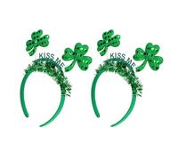 Cabilock Supple and Comfortable Hair Accessories that Will Not Hurt Hair 2pcs Green Fabric Shamrock Headbands for St Patrick's Day Party for Festival Celebrations