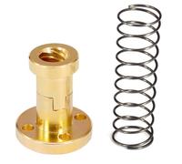 Cabilock T8 Lead Screw and Copper Nuts for 3d Printer Accessories, 2mm Pitch Stainless Steel Threaded Rod, Backlash Elimination Nut for Home and Shop 3d Printing Equipment (2pcs)