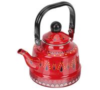 Cabilock Tea Kettle Thickened Enamel Stovetop Tea Kettle, Retro Printing Coffee Maker Tea Pot Water Kettle Fast to Boil for Stove Induction Cooker, Gas Cooker Classic Tea Kettle 1L