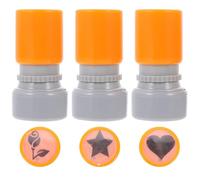 Cabilock Teacher Ink Stamps 3pcs Small Red Flower Stamper Set 20mm Diameter Plastic Classroom Supply Portable Homework Remark Tool for Educational Use Random Color