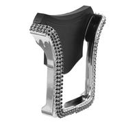 Cabilock Telescopic Rhinestone U Shape Car Air Vent Phone Bracket Phone Holder for Car Navigation Easy Install Fit for Vent Types Black Elegant Design