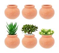 Cabilock Terracotta Plant Pots 6 Pcs, Flower Clay Pots, Mini Terracotta Ceramic Succulent Planter Set for Indoor Succulent Cactus Plants, Mini Cute Decoration for Home Office and Gardens