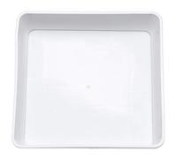 Cabilock Thicken Tray Multi-Functional Household Tableware for Breakfast Snacks and Desserts Leakproof Pot Base for Home Shop Restaurant White