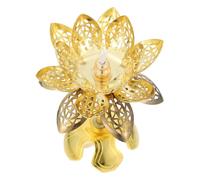 Cabilock Thickened Alloy Lotus Wick Holder for Buddhist Oil Lamps Translucent Design Safe Polished Wick Seat for Peaceful Home and Event Decoration Stand