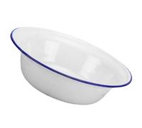 Cabilock Thickened Enamel Bowl Vintage Style Household Soup Storage Basin with Deep Design for Salad Mixing and Fruit Serving Safe Non-Spill Kitchen Enamelware in Classic White