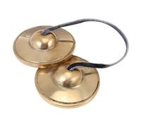 Cabilock Tibetan Cymbal Bell Percussion Instrument Small Brass Bell for Religious Ceremonies Creative Finger Cymbal Chime Sound Tibetan Buddhism Supply for Meditation Music
