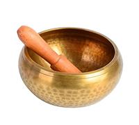 Cabilock Tibetan Singing Bowl 10.5cm Handmade Copper Meditation Bowl for Mindfulness and Yoga with Mallet for Stress Relief and Healing