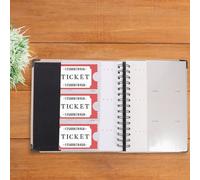 Cabilock Ticket Storage Album for Concert, Train Plane Tickets - Portable 120-Entry Spiral-Bound Souvenir Organizer in Gray - Collection Book for Receipts, Photos, Postcards, and