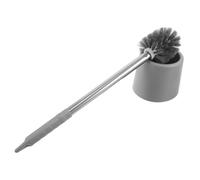 Cabilock Toilet Cleaning Brush Set with Long Handle and Holder Grey Plastic Bathroom Scrubber for Home Public Restrooms Convenient Deep Cleaning Tool Safe for