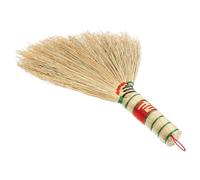 Cabilock Traditional Chinese Hand-woven Mini Broom Small Natural Desktop Cleaning Brush Short Handle Whisk Broom for Home Kitchen Dust Removal