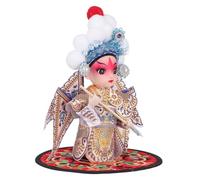Cabilock Traditional Peking Opera Doll Figurine Small Handcrafted Asian Cultural Decoration for Home Desktop Chinese Opera Character Statue Unique Festival Gift