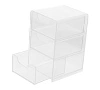 Cabilock Transparent Acrylic Desktop Drawer Box with Compartments Space-saving Clear Organizer for Medicine Bottles Makeup Bathroom Cabinet Smooth Sliding Storage for Tabletop and