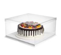 Cabilock Transparent Packaging 13 Inch Large Clear Display with Lid and Base for Birthday Party Wedding Dessert