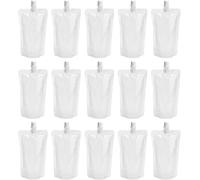 Cabilock Transparent Suction Nozzle Seal Packaging Bags 18X12X7Cm Stand-up Reusable Liquid Food Drink Pouches for Soy Milk Juice Cold Hot Beverage Storage