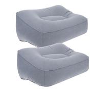 Cabilock Travel Inflatable Foot Rest Pillow 2 Pcs Comfortable Flocking PVC Fabric for Office and Home, Reduces Leg Swelling and Muscle Strain, Easy Storage