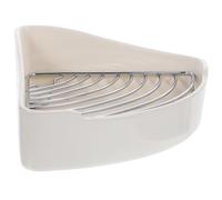 Cabilock Triangle Corner Ceramic Hamster Potty Electroplated Internal Grid Easy to Clean and Remove for Guinea Pig Bathroom and Home Use White