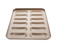 Cabilock Twelve Cavity Puff Mold Bakery Pan Non Stick Rustproof Bakeware Tray for Oven Baking Cakes Bread Brownies and Desserts Bread Baking Tray for Home and Restaurant Use