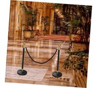 Cabilock Twisted Barrier Rope with Snap Hooks Black Braided Safety Queue Rope for Crowd Control Stanchion Divider Decorative for Hotel Celebration and Welcome Areas