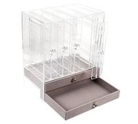 Cabilock Two-layer Five-column Acrylic Jewelry Storage Box with Drawers, Earrings and Necklace Organizer, Desktop Jewelry Holder for Home Storage