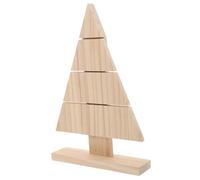 Cabilock Unfinished Wooden Christmas Tree with Stand Rustic DIY Tabletop Decoration for Painting and Crafting Compact Triangular Holiday Ornament for Spaces and Farmhouse Style