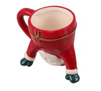Cabilock Unique Hand Painted Ceramic Santa Claus Mug Upside Down Design Microwave Safe Festive Christmas Cup Cute Painted Cup for Holiday Cheer