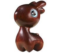 Cabilock Unique Wooden Elk Ornament Deer Decor for Home and Porch Creative Handmade DIY Tabletop Decoration Fine Craftsmanship Indoor and Outdoor Shelf Display Model