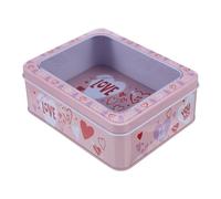 Cabilock Valentine S Day Tinplate Cookie Box with Lid Portable Metal Biscuit Container for Couples and Parties Sweet Candy Storage Compact Valentine Party Present Box for Holiday Treats
