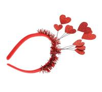 Cabilock Valentine's Day Heart Headband with 9 Red Hearts, Decorative Party Hair Hoop Accessory for Weddings and Festivals, Lovely Hair Clasp for Valentine’s Celebration