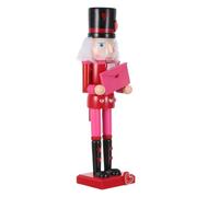 Cabilock Valentine's Day Nutcracker Ornament Red Traditional Wooden Soldier Figurine with Heart Envelope Festive Christmas Soldier Decor for Tabletop Fireplace Thanksgiving Mantel Display
