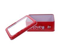 Cabilock Valentine's Day Tinplate Cookie Box with Lid Metal Biscuit Container for Couples Parties Versatile Candy Storage for Holiday Treats and Sweet