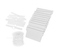 Cabilock Vertical Blind Replacement Slats Kit with Strong Double Hook Hangers Bottom Weights and Bead Chain for Large Window Drapes Easy Installation Blind Accessories
