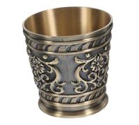 Cabilock Vintage Alloy Metal Drinking Cup 50ml Retro Wine Goblet with Meticulous Workmanship, Practical Design for Afternoon Tea and Temple Use