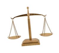 Cabilock Vintage Antique Balance Scale Sculpture for Office Decor Metal Justice Symbol Ornament Tower Desktop Centerpiece Inspirational Lawyers and Judges