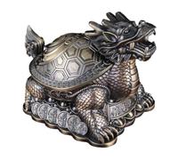 Cabilock Vintage Ashtray Metal Dragon Turtle Windproof Ashtray with Lid for Cigarettes Home Office Desktop Smoking Ash Container