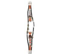 Cabilock Vintage Beaded Watch Band for Women Compatible with Fitbit Luxe Ethnic Style Leather Replacement Strap Brown DIY Wristband for Smartwatch Accessories