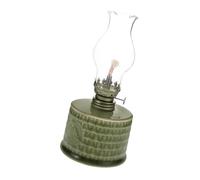 Cabilock Vintage Ceramic Oil Lamp Rustic Kerosene Lantern Hand-Painted Tabletop Antique Hurricane Lamp for Indoor and Outdoor Emergency Lighting Home Decor