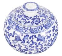 Cabilock Vintage Ceramic Tea Jar with Sealed Lid Small Loose Tea Canister for Moisture Protection Multi-use Porcelain Storage Container for Home and