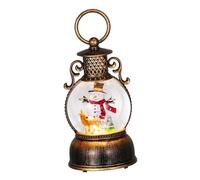 Cabilock Vintage Christmas Snow Globe Lantern Music Box with Light Up Globe Energysaving Indoor Holiday Decoration and Festive Gift Soothing Tunes and Glittering Snow Scene Plastic and