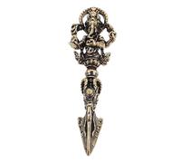 Cabilock Vintage Decoration Brass Vajra Pestle Handle for Demon Tibetan Buddhist Religious Supplies