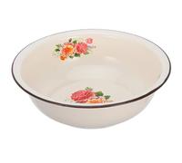 Cabilock Vintage Enamel Mixing Bowl Large Capacity Enameled Basin for Kitchen Tasks Retro Design Scratch-Resistant for Mixing and Washing Stylish Home Decor