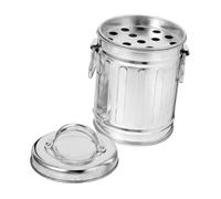 Cabilock Vintage Galvanized Iron Ashtray with Lid Bucket Design Large Capacity Compact Desk Trash Can for Bedside Office and Home Use