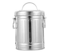 Cabilock Vintage Galvanized Metal Bucket Ashtray with Lid - Compact Desktop Trash can for Home Office Kitchen Windproof Smell-Proof Iron Ashtray Small Portable Cigarette Butt Dustbin