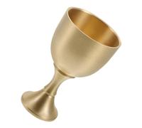 Cabilock Vintage Gold Altar Chalice Brass Goblet for Church Communion Holy Water Cups Ritual Wine Glasses Retro Shot Glass for Religious Ceremonies and Decoration