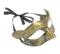 Cabilock Vintage Half Face Mask for Masquerade Party in Golden Plastic with Comfortable Fit and Unique Artistic Design, for Themed Celebrations and Performances
